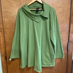 FOCUS CASUAL LIFE Oversized Green Blouse